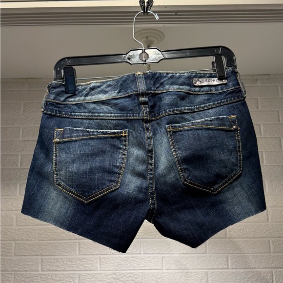 Express Dark Wash Jean Shorts - Picture 2 of 5